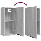Meuble de salle de bain gris Sonoma en bois d'ingénierie 32x20x67 cm