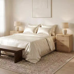 Table de chevet moderne avec station de charge, table de chevet en bois avec 3 tiroirs pour chambre à coucher, lot de 2
