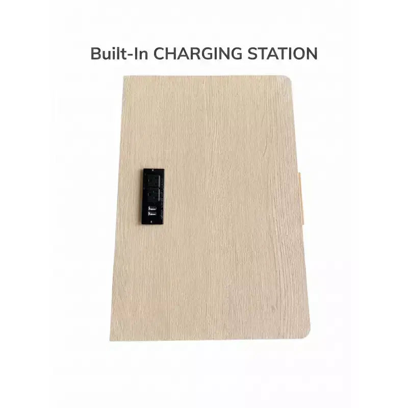 Table de chevet moderne avec station de charge, table de chevet en bois avec 3 tiroirs pour chambre à coucher, lot de 2