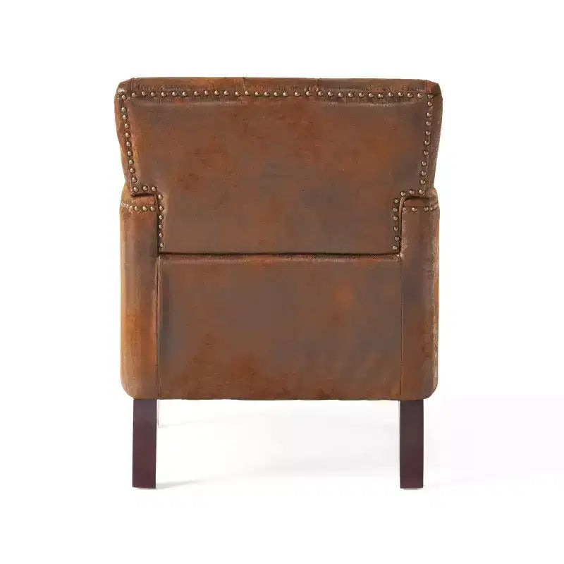 Fauteuil Club avec dossier capitonné et clous décoratifs