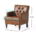Fauteuil Club avec dossier capitonné et clous décoratifs