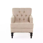 Fauteuil Club avec dossier capitonné et clous décoratifs