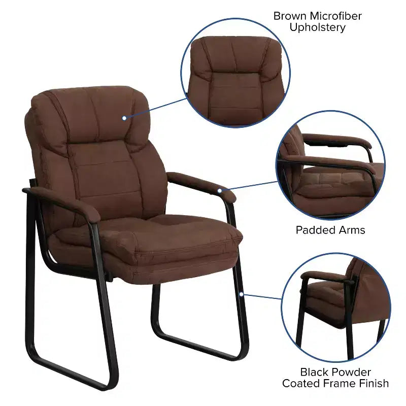 Fauteuil de réception exécutif avec support lombaire et piètement luge