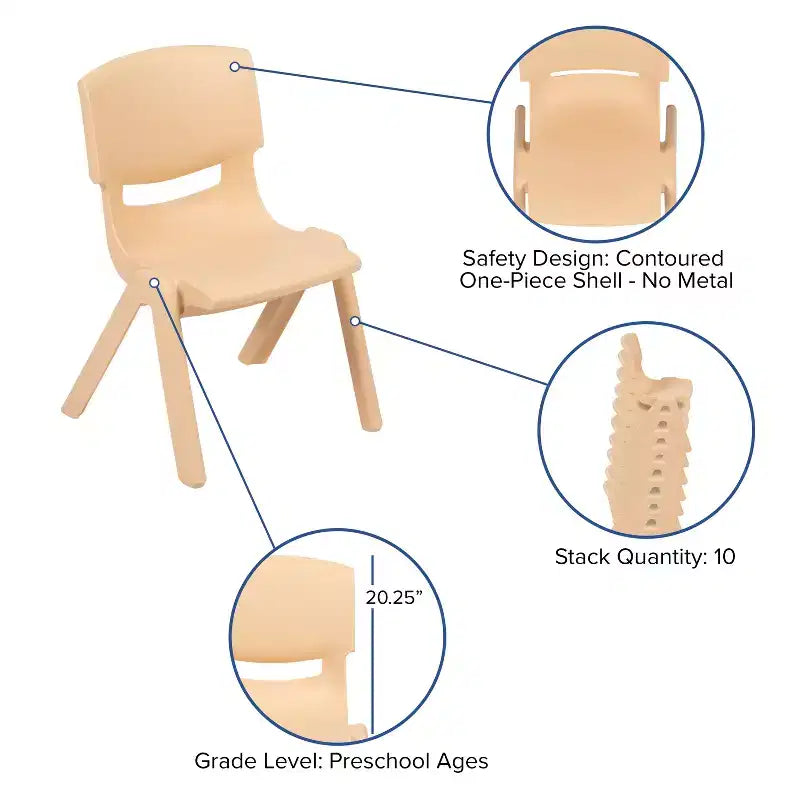 Table d'activités ronde en plastique de 33 po, réglable en hauteur, avec 4 chaises