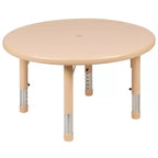 Table d'activités ronde en plastique de 33 po, réglable en hauteur, avec 4 chaises