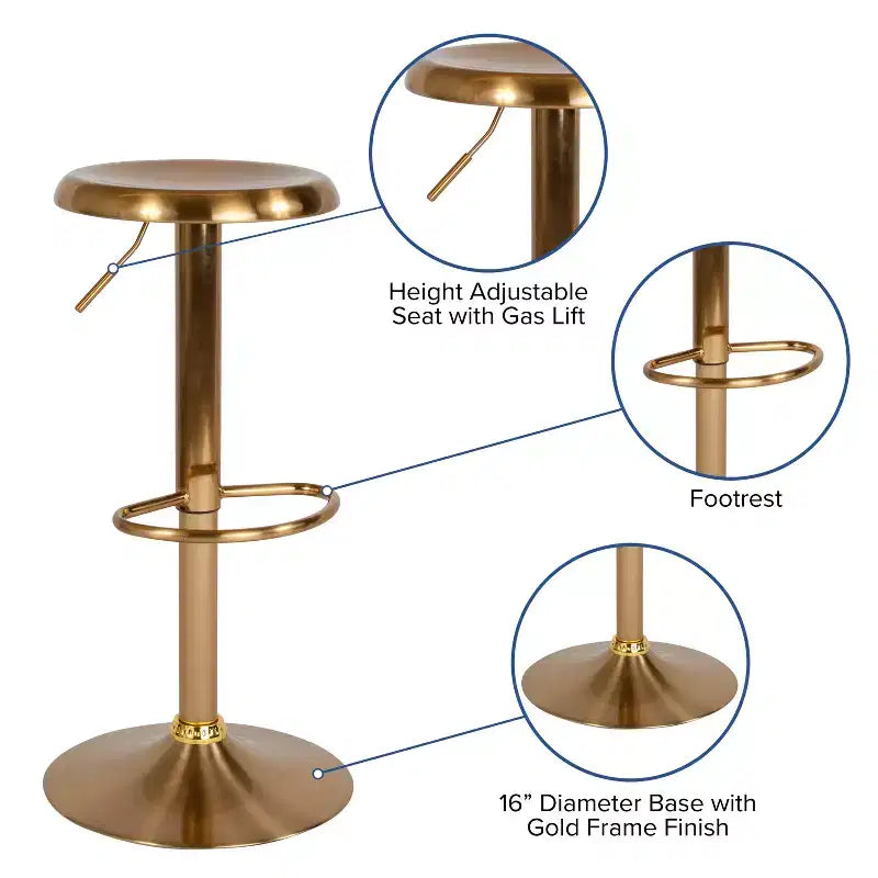 Tabouret de bar rétro réglable en hauteur