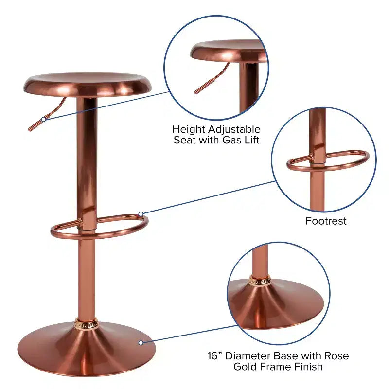 Tabouret de bar rétro réglable en hauteur