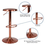 Tabouret de bar rétro réglable en hauteur