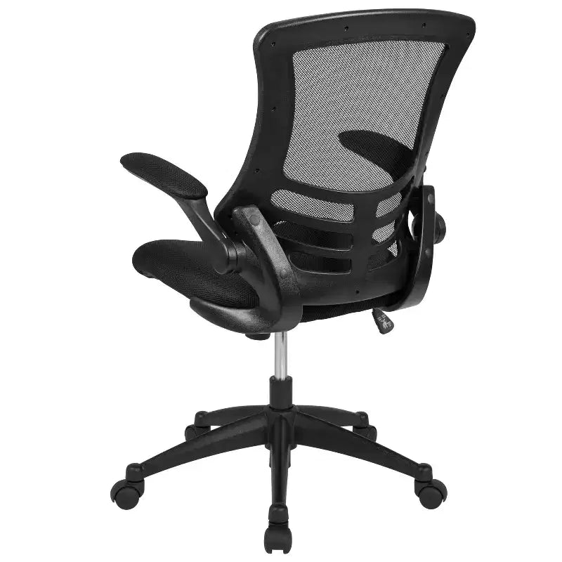 Chaise de bureau ergonomique pivotante en maille à dossier mi-haut avec accoudoirs relevables