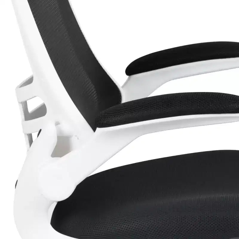 Chaise de bureau ergonomique pivotante en maille à dossier mi-haut avec accoudoirs relevables