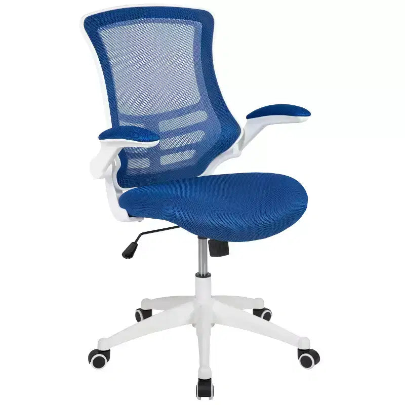 Chaise de bureau ergonomique pivotante en maille à dossier mi-haut avec accoudoirs relevables