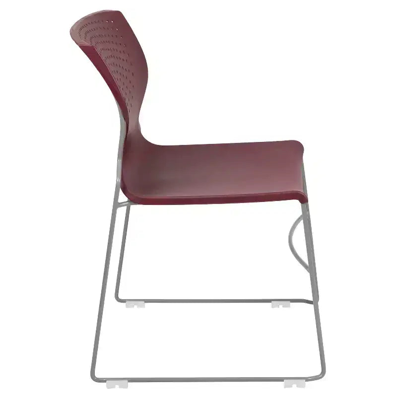 Chaise empilable pour la maison et le bureau avec support lombaire et cadre en métal - Chaise d'appoint