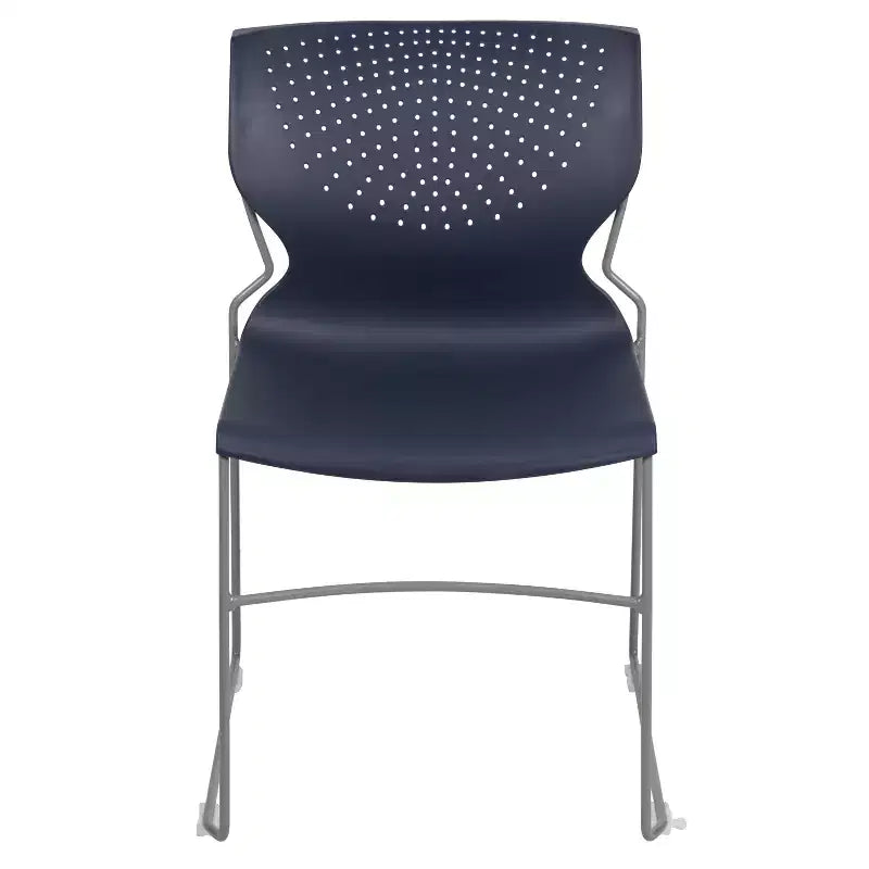 Chaise empilable pour la maison et le bureau avec support lombaire et cadre en métal - Chaise d'appoint