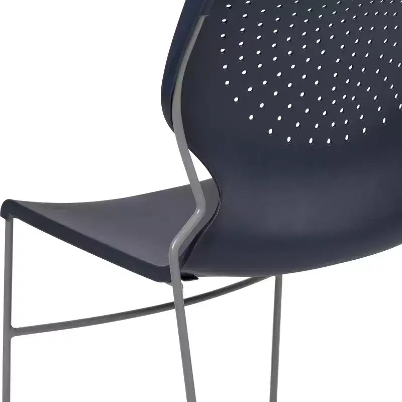 Chaise empilable pour la maison et le bureau avec support lombaire et cadre en métal - Chaise d'appoint