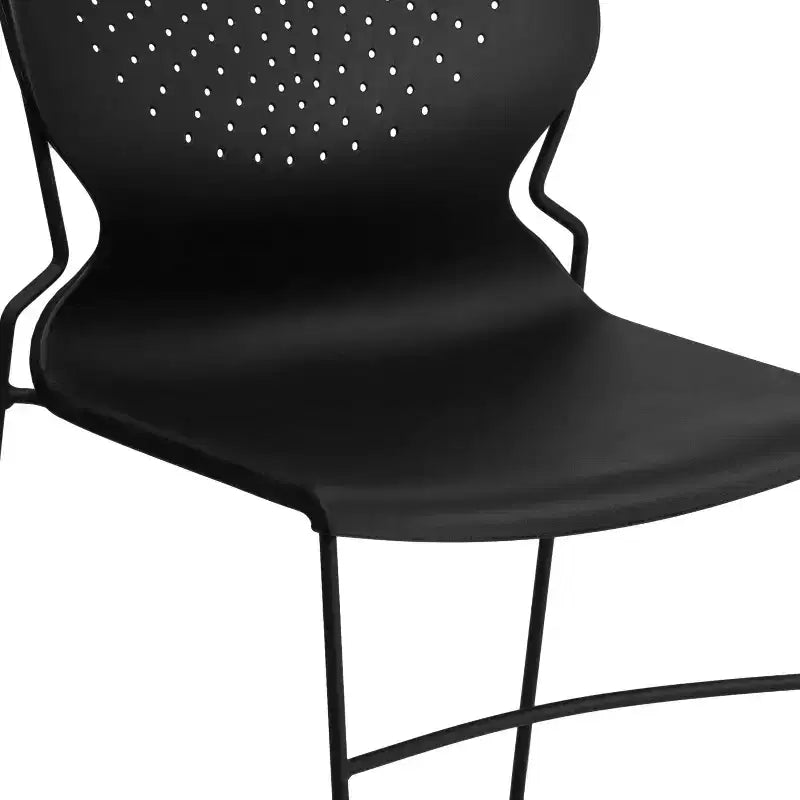 Chaise empilable pour la maison et le bureau avec support lombaire et cadre en métal - Chaise d'appoint