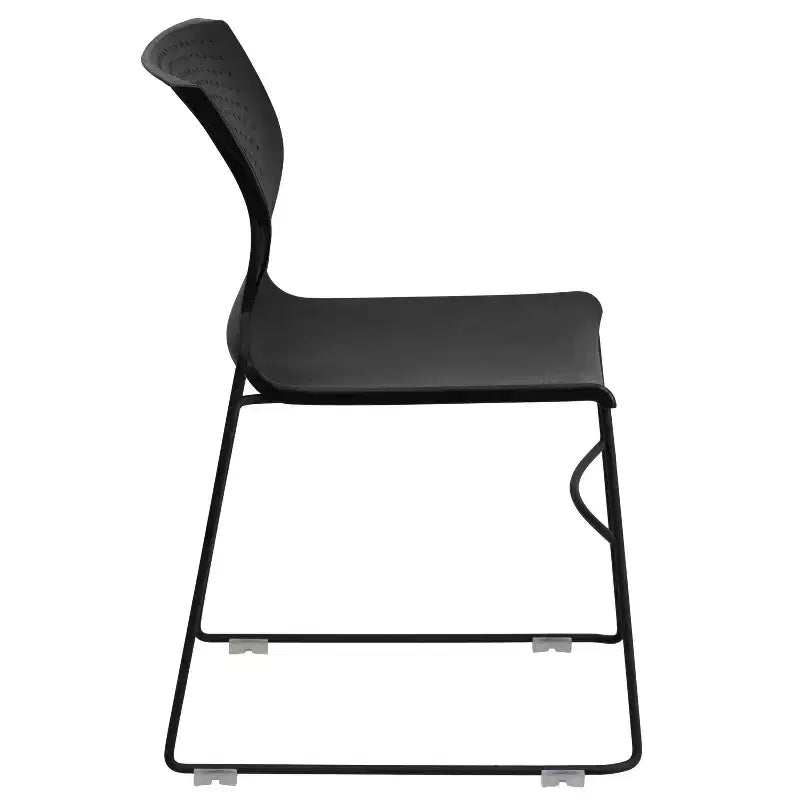Chaise empilable pour la maison et le bureau avec support lombaire et cadre en métal - Chaise d'appoint