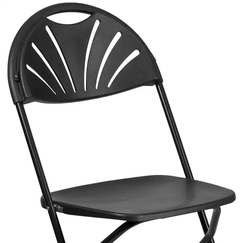 Chaise pliante en plastique avec dossier éventail pour mariage, fête, maison, bureau, lot de 2