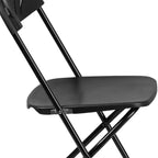 Chaise pliante en plastique avec dossier éventail pour mariage, fête, maison, bureau, lot de 2