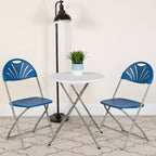 Chaise pliante en plastique avec dossier éventail pour mariage, fête, maison, bureau, lot de 2