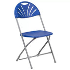 Chaise pliante en plastique avec dossier éventail pour mariage, fête, maison, bureau, lot de 2