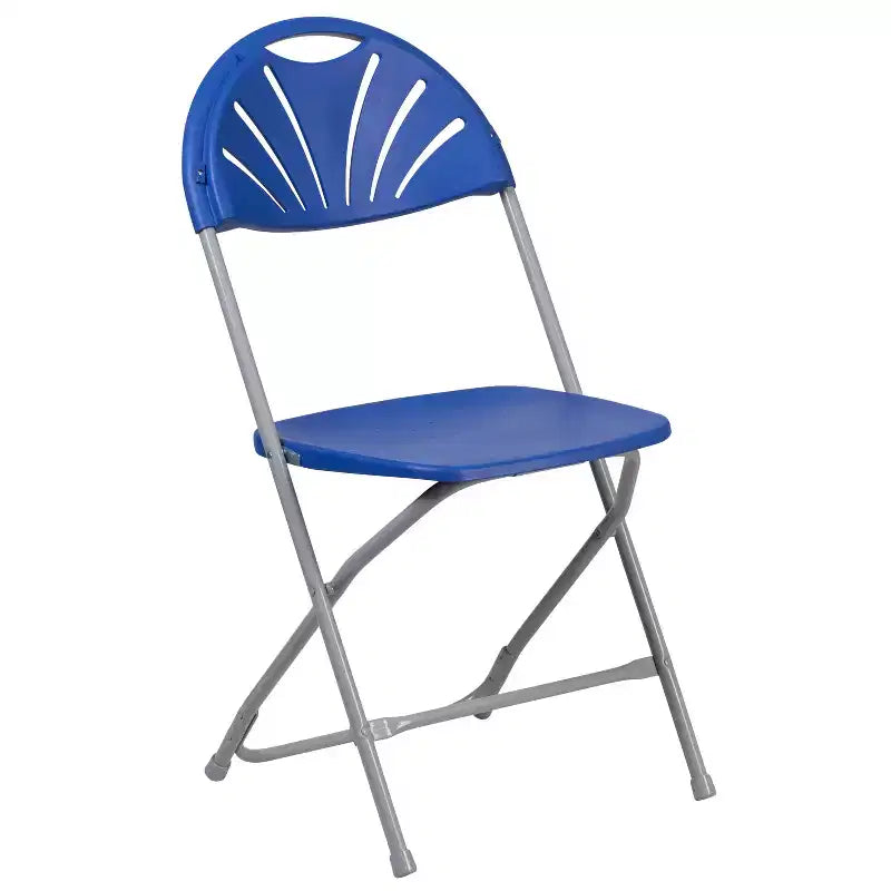 Chaise pliante en plastique avec dossier éventail pour mariage, fête, maison, bureau, lot de 2