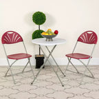 Chaise pliante en plastique avec dossier éventail pour mariage, fête, maison, bureau, lot de 2