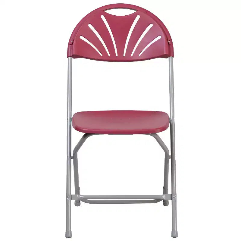 Chaise pliante en plastique avec dossier éventail pour mariage, fête, maison, bureau, lot de 2
