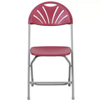 Chaise pliante en plastique avec dossier éventail pour mariage, fête, maison, bureau, lot de 2