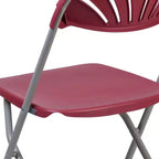 Chaise pliante en plastique avec dossier éventail pour mariage, fête, maison, bureau, lot de 2