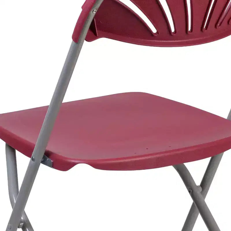Chaise pliante en plastique avec dossier éventail pour mariage, fête, maison, bureau, lot de 2