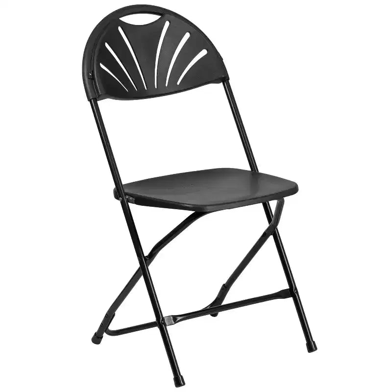 Chaise pliante en plastique avec dossier éventail pour mariage, fête, maison, bureau, lot de 2