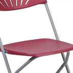 Chaise pliante en plastique avec dossier éventail pour mariage, fête, maison, bureau, lot de 2