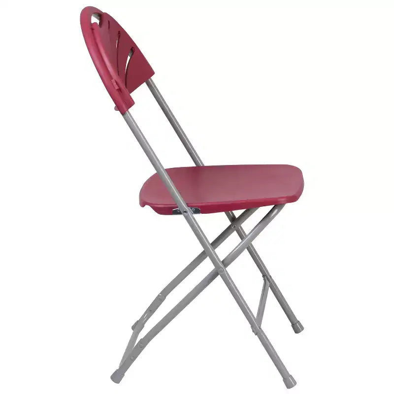 Chaise pliante en plastique avec dossier éventail pour mariage, fête, maison, bureau, lot de 2
