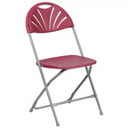 Chaise pliante en plastique avec dossier éventail pour mariage, fête, maison, bureau, lot de 2