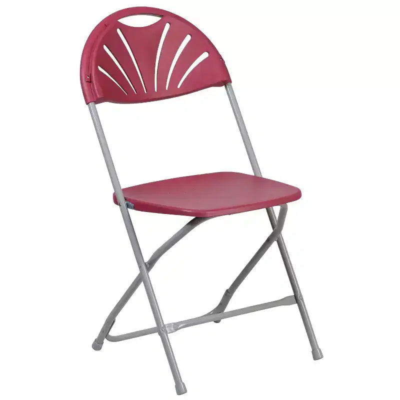 Chaise pliante en plastique avec dossier éventail pour mariage, fête, maison, bureau, lot de 2