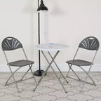 Chaise pliante en plastique avec dossier éventail pour mariage, fête, maison, bureau, lot de 2