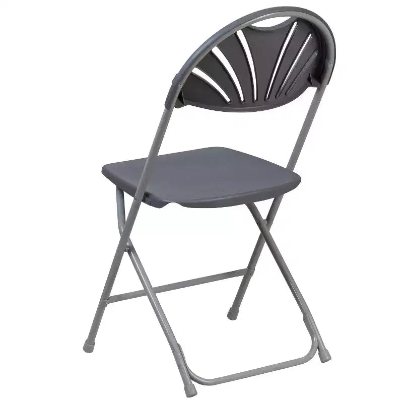 Chaise pliante en plastique avec dossier éventail pour mariage, fête, maison, bureau, lot de 2