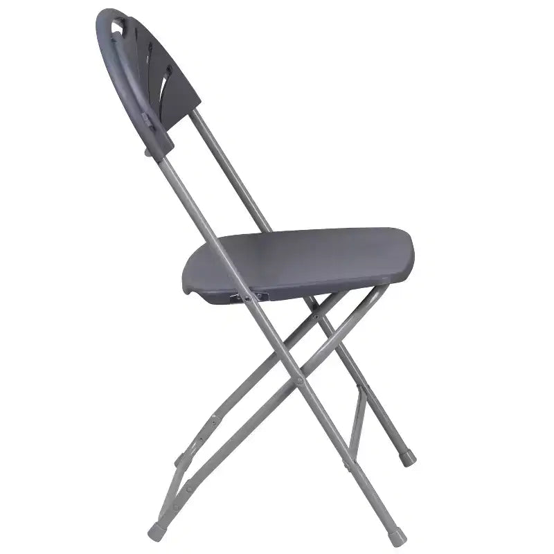 Chaise pliante en plastique avec dossier éventail pour mariage, fête, maison, bureau, lot de 2
