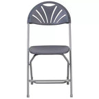 Chaise pliante en plastique avec dossier éventail pour mariage, fête, maison, bureau, lot de 2