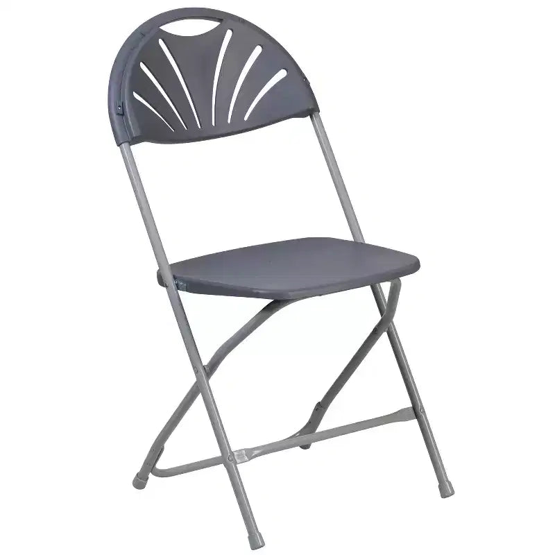 Chaise pliante en plastique avec dossier éventail pour mariage, fête, maison, bureau, lot de 2