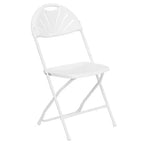 Chaise pliante en plastique avec dossier éventail pour mariage, fête, maison, bureau, lot de 2