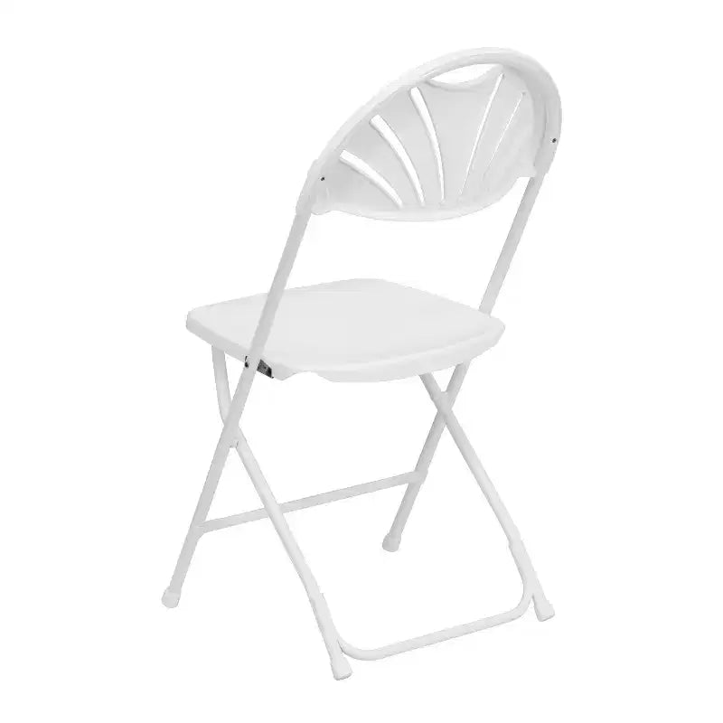 Chaise pliante en plastique avec dossier éventail pour mariage, fête, maison, bureau, lot de 2