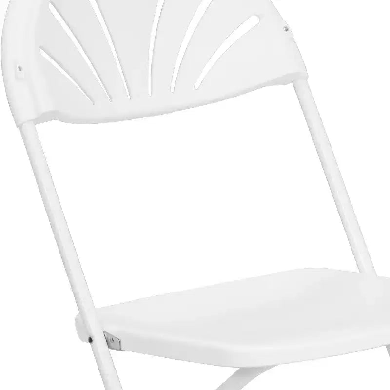 Chaise pliante en plastique avec dossier éventail pour mariage, fête, maison, bureau, lot de 2