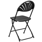 Chaise pliante en plastique avec dossier éventail pour mariage, fête, maison, bureau, lot de 2