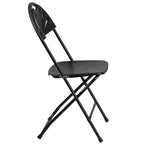 Chaise pliante en plastique avec dossier éventail pour mariage, fête, maison, bureau, lot de 2