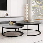 Table basse gigogne ronde gris moderne