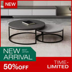 Table basse gigogne ronde gris moderne