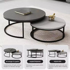 Table basse gigogne ronde gris moderne