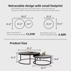 Table basse gigogne ronde gris moderne